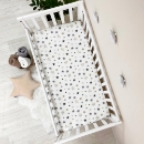 Husa saltea patuț bebe copii din bumbac 120 x 60 cm, Stelute bej (1)